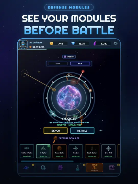 Deploy defense modules into orbit